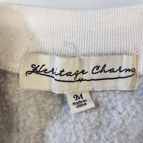 Heritage Charm Sloth Sweater Gray Medium Pullover Christmas Holiday Santa - Picture 4 of 7